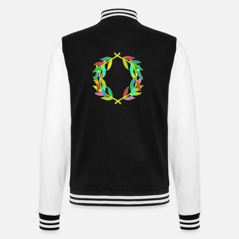 Regenbogen Lorbeerkranz Lorbeer - College-Sweatjacke - Schwarz/Weiß