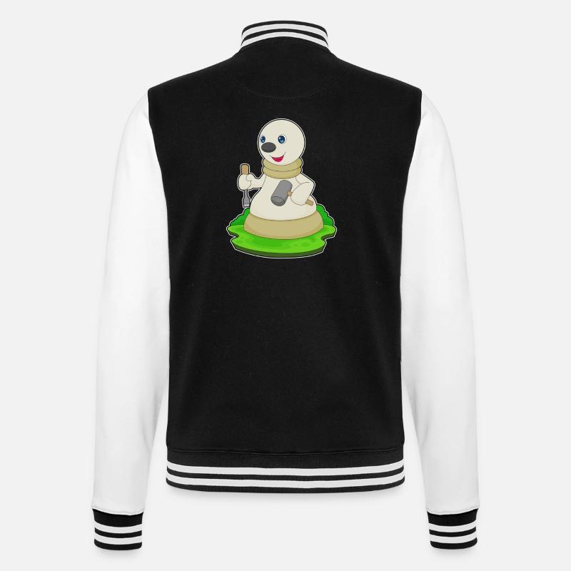 Schachfigur Bauer Schach - College-Sweatjacke - Schwarz/Weiß