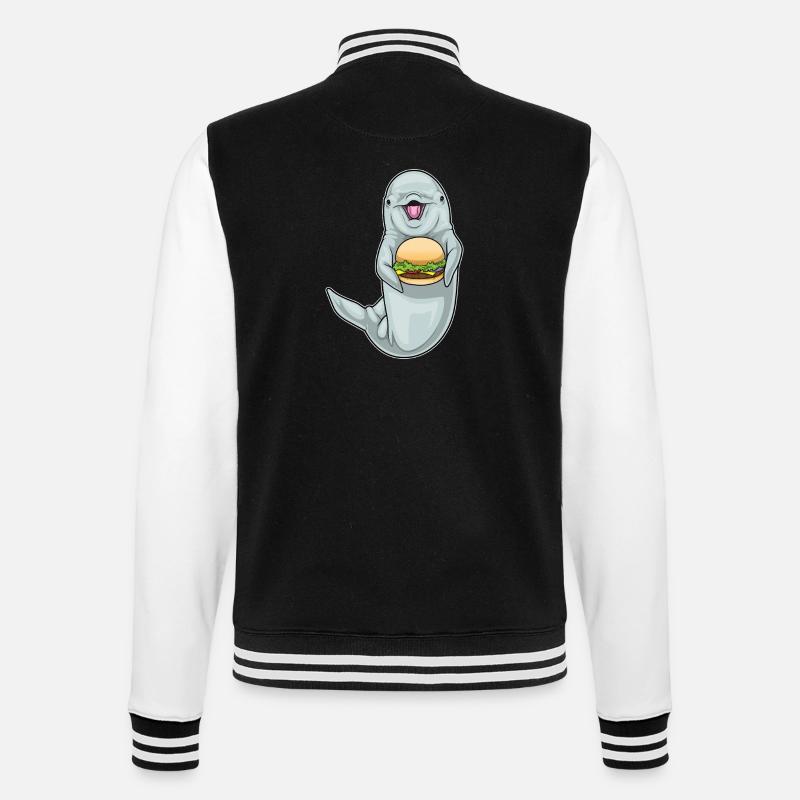 Delfin Cheeseburger - College-Sweatjacke - Schwarz/Weiß