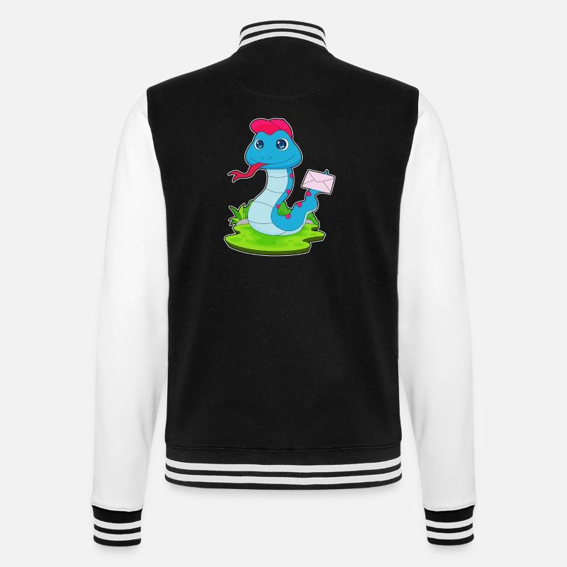 Lettre de serpent - Veste Teddy - noir/blanc