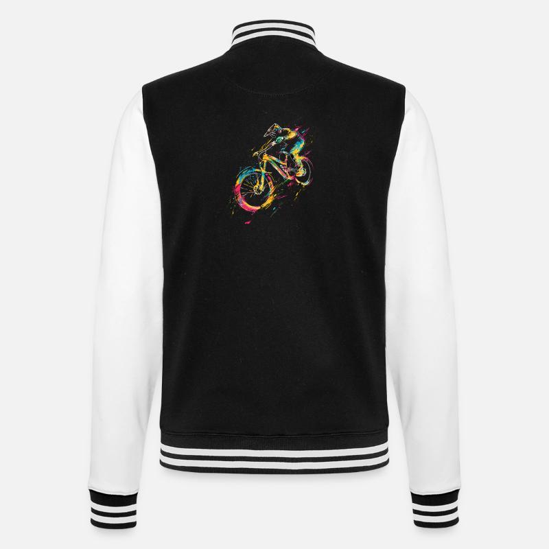 Mountainbiken - College-Sweatjacke - Schwarz/Weiß