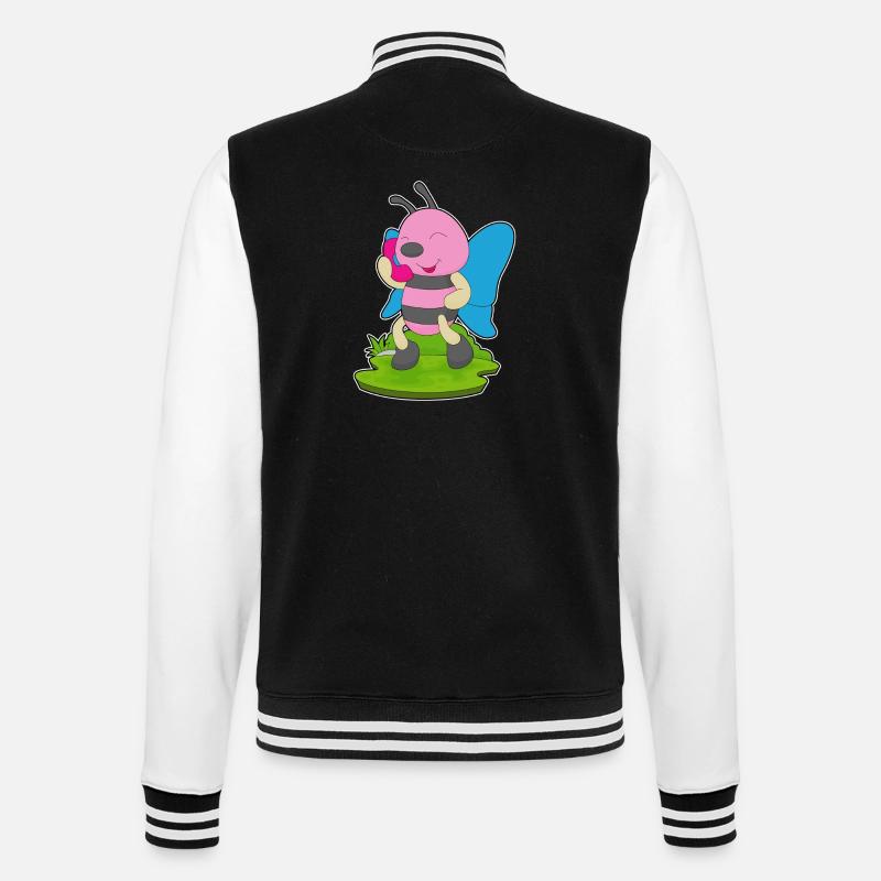 Téléphone papillon - Veste Teddy - noir/blanc