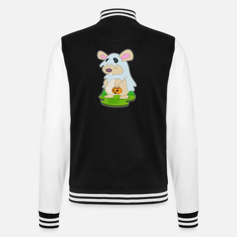Bunny Halloween Ghost - College Sweat Jacket - black/white