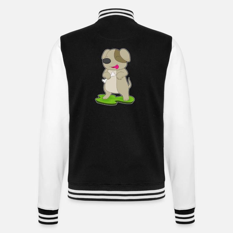 Hund Knochen - College-Sweatjacke - Schwarz/Weiß