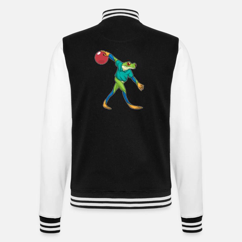Frosch Bowling Bowlingkugel - College-Sweatjacke - Schwarz/Weiß