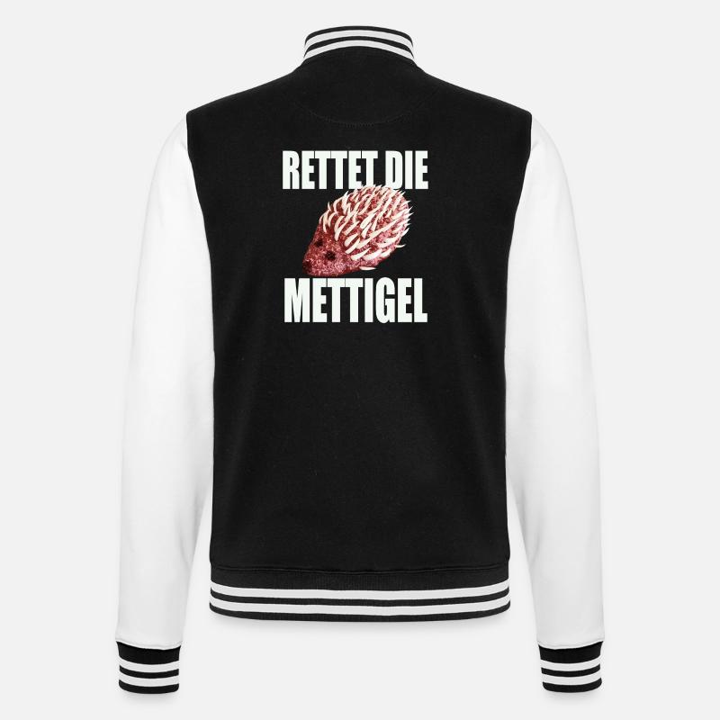 Save the Mettigel - College Sweat Jacket - black/white