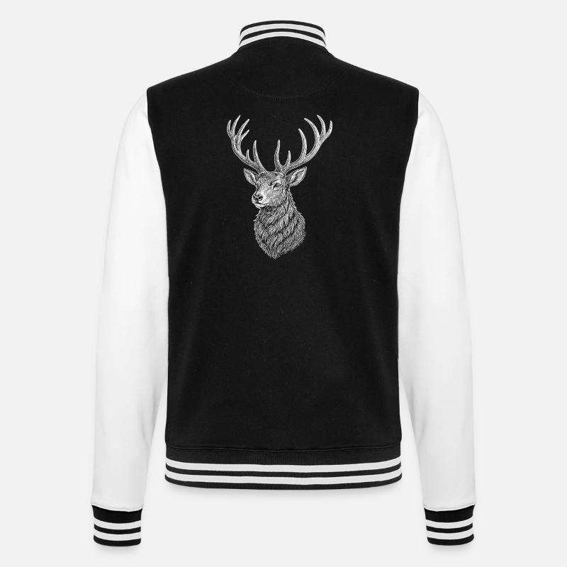 Deer - College Sweat Jacket - black/white