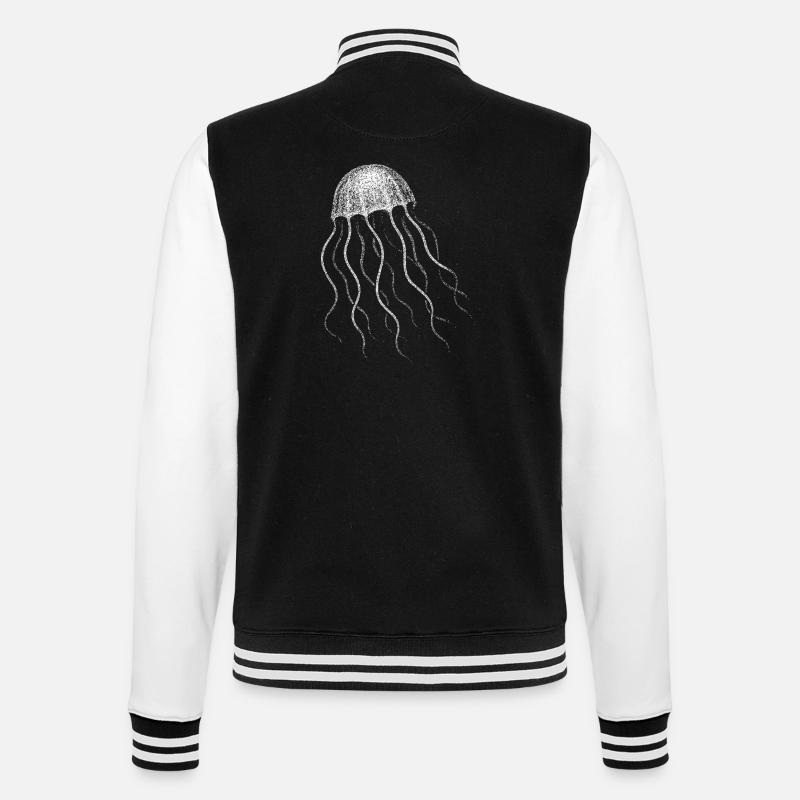 Jellyfish - College Sweat Jacket - black/white