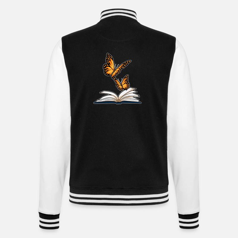 Butterfly Book - College Sweat Jacket - black/white