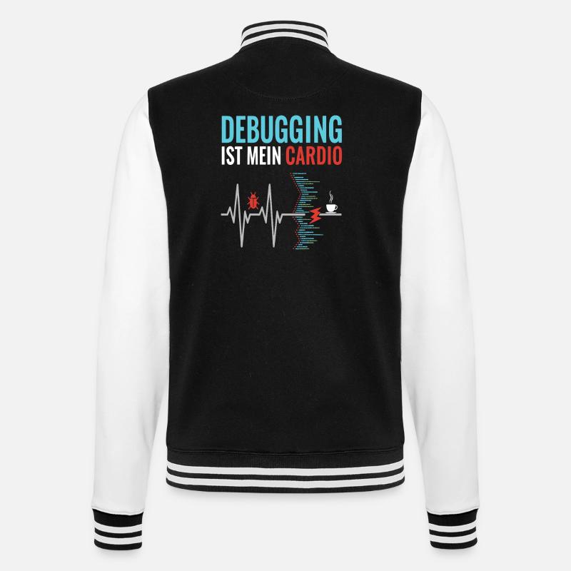 Debugging ist mein Cardio - Programmierer Nerd - College-Sweatjacke - Schwarz/Weiß