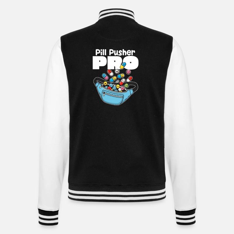 PILL PUSHER PRO - KRANKENSCHWESTER GESCHENK - College-Sweatjacke - Schwarz/Weiß