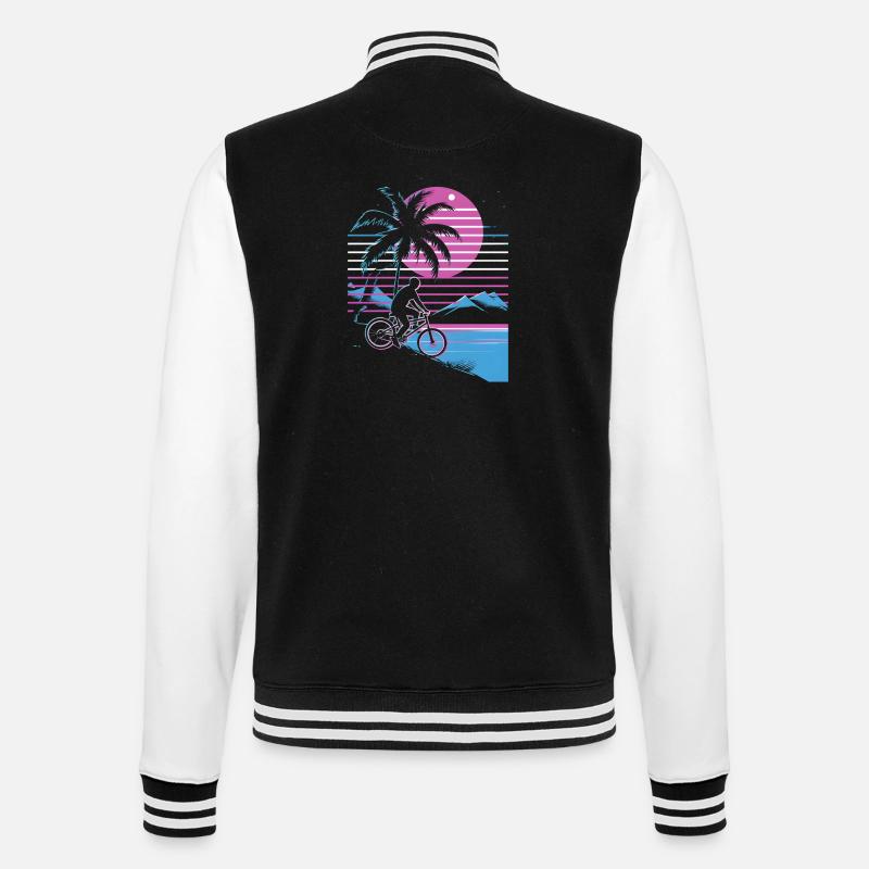 VTT Synthwave - Veste Teddy - noir/blanc