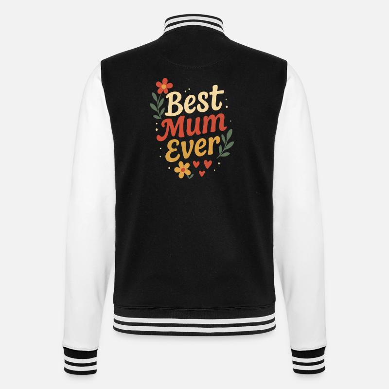 Perfektes Mutter-Design mit Blumen und Herzen - College-Sweatjacke - Schwarz/Weiß