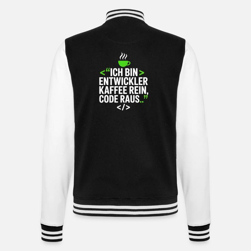 Developer Coffee Saying - College Sweat Jacket - black/white