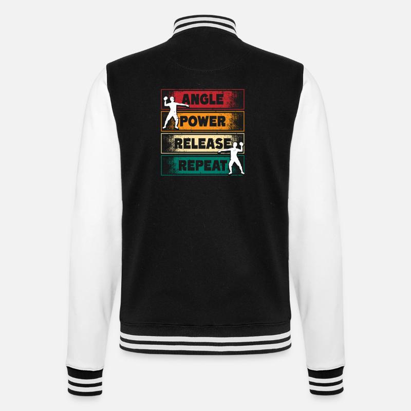 Kugelstoßen Kugelstoß Angle Power Release - College-Sweatjacke - Schwarz/Weiß