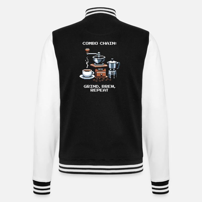 Combo chain: Grind, Brew, Repeat | Coffee - College Sweat Jacket - black/white