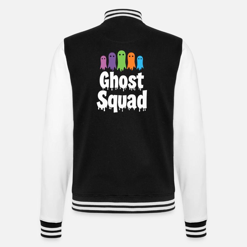Ghost Squad - Halloween Ghost Saying - College Sweat Jacket - black/white
