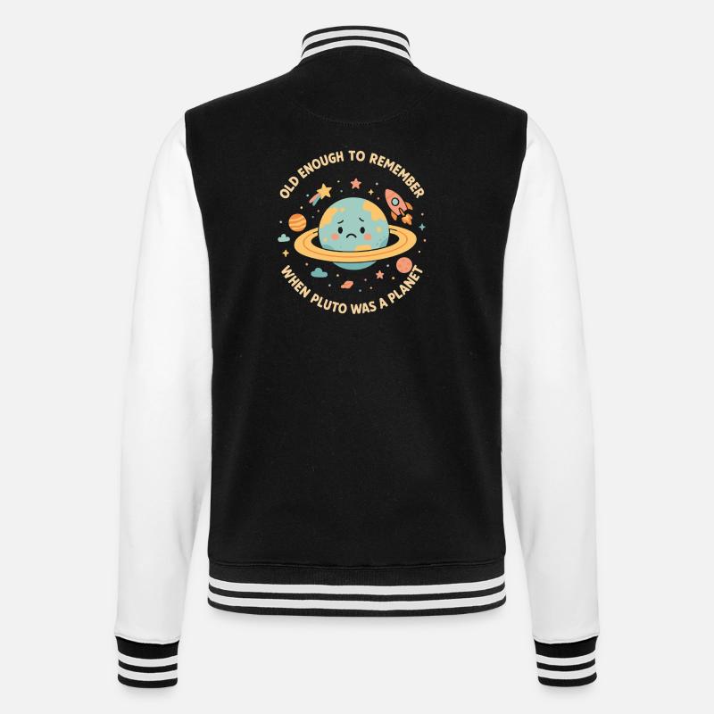 Pluto Planet Astronomy Funny Space Design - College Sweat Jacket - black/white