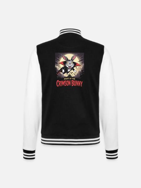 Night of the Crimson Bunny - Bunny Design - College Sweat Jacket - black/white