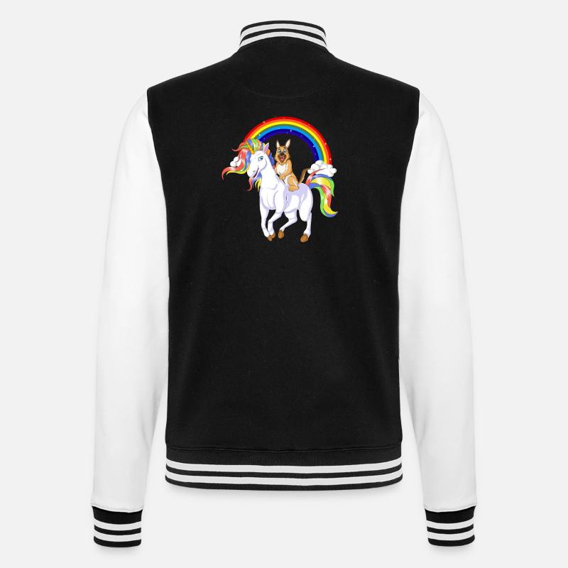 Deutscher Schäferhund Einhorn - College-Sweatjacke - Schwarz/Weiß