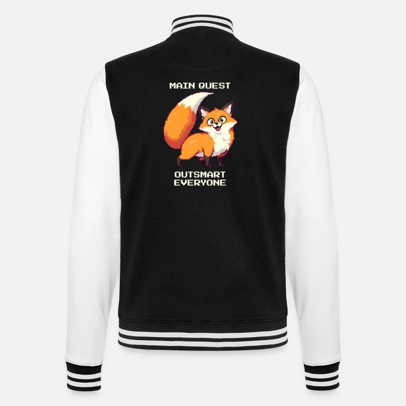 Hauptquest: alle austricksen | derpy Fuchs - College-Sweatjacke - Schwarz/Weiß