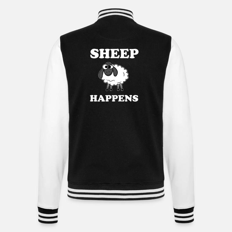 Sheep Happens - College-Sweatjacke - Schwarz/Weiß