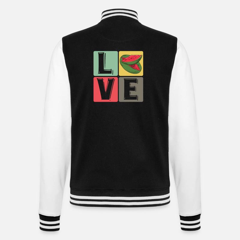 Blocs de pastèque Love Pop Art - Veste Teddy - noir/blanc