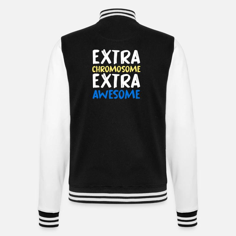 Extra Chromosome Extra Awesome - College-Sweatjacke - Schwarz/Weiß
