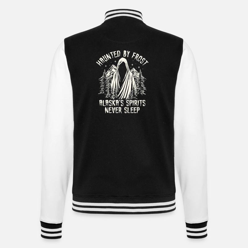 Frost ghosts over Alaska's peaks - College Sweat Jacket - black/white