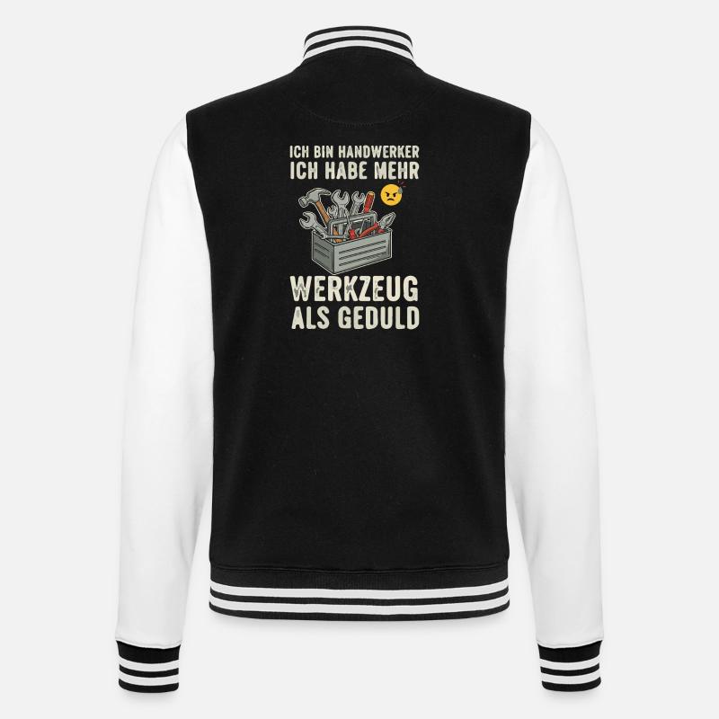Artisan Saying Tool Patience - College Sweat Jacket - black/white