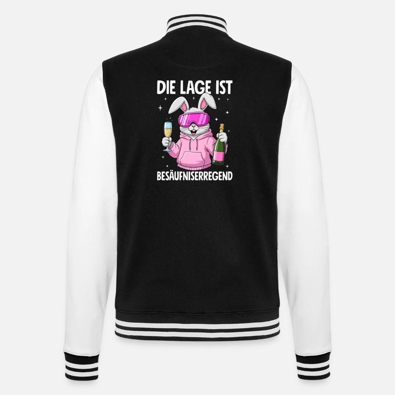 The situation is drunkenness - College Sweat Jacket - black/white