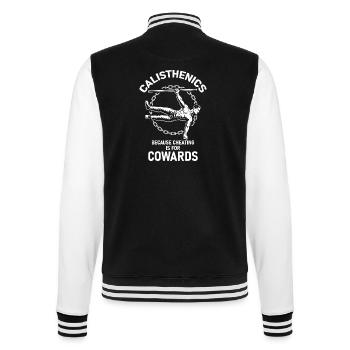 Calisthenics Fitness Gym Training Workout - College-Sweatjacke - Schwarz/Weiß - Hinten - Marisol (170cm)