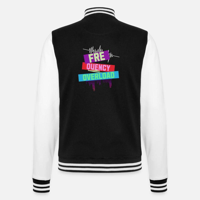 Frequency Overload Rave EDM - College Sweat Jacket - black/white