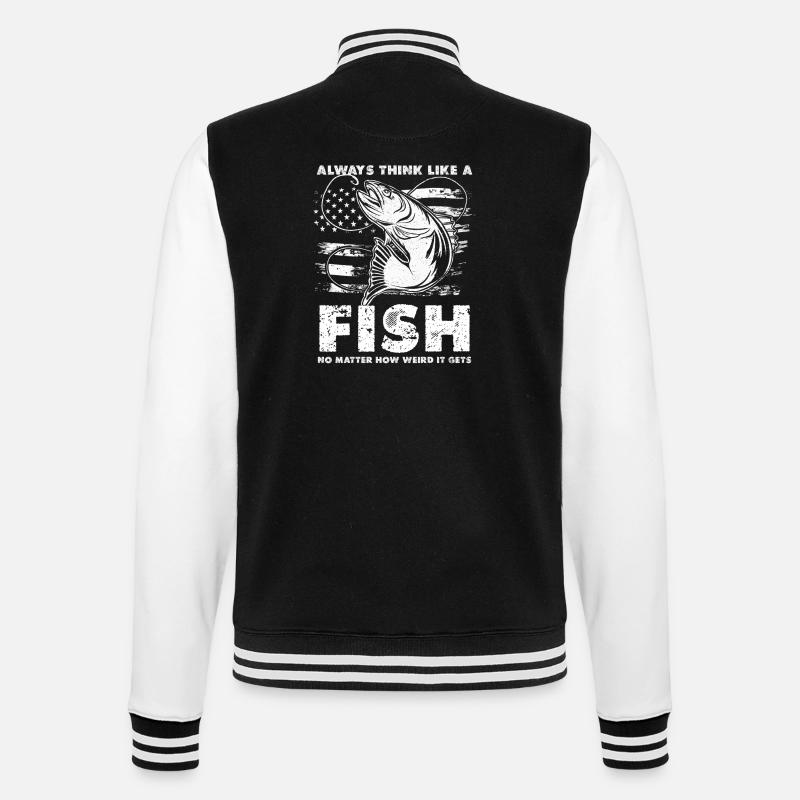 Fish Thoughts Flag Pattern - Veste Teddy - noir/blanc