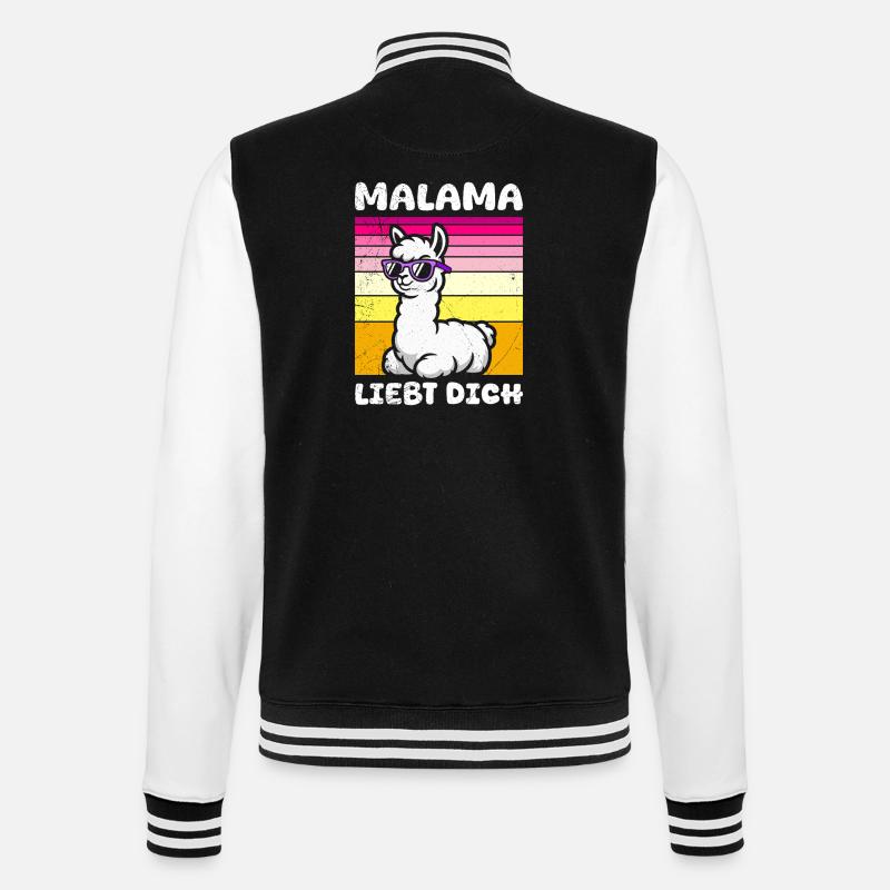 Bientôt maman MALAMA T'AIME Drôle - Veste Teddy - noir/blanc
