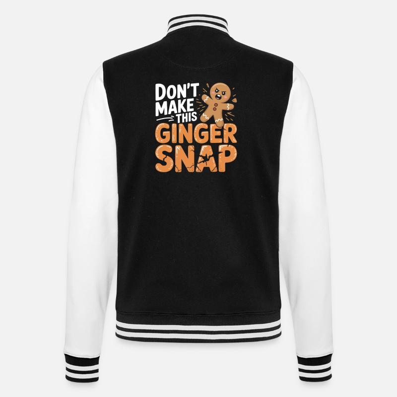 Don't Make This Ginger Snap - College-Sweatjacke - Schwarz/Weiß
