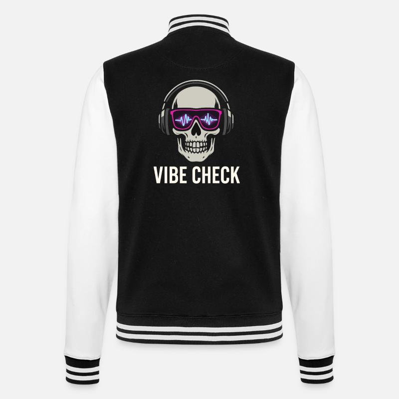 Crâne Neon Vibe Check – Skull Edition - College Sweat Jacket - black/white