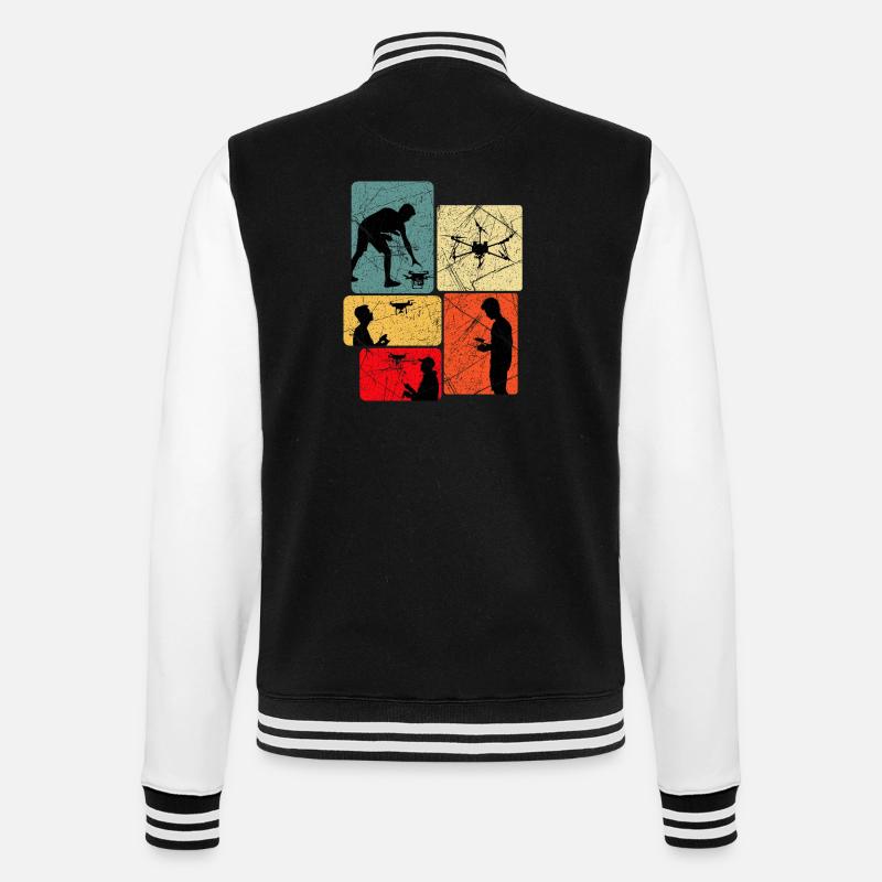 Drones Flying Saying Gift Idea - College Sweat Jacket - black/white
