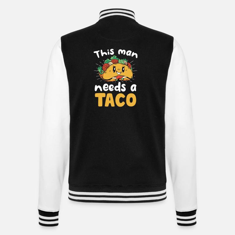This man needs a taco - College Sweat Jacket - black/white