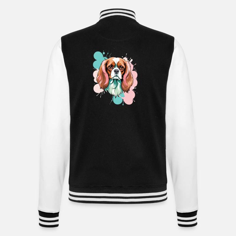 Cavalier King Charles Spaniel arbexplosion - College-Sweatjacke - Schwarz/Weiß