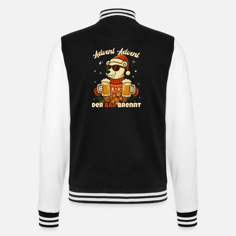 Advent Advent – Der Bär brennt - College-Sweatjacke - Schwarz/Weiß