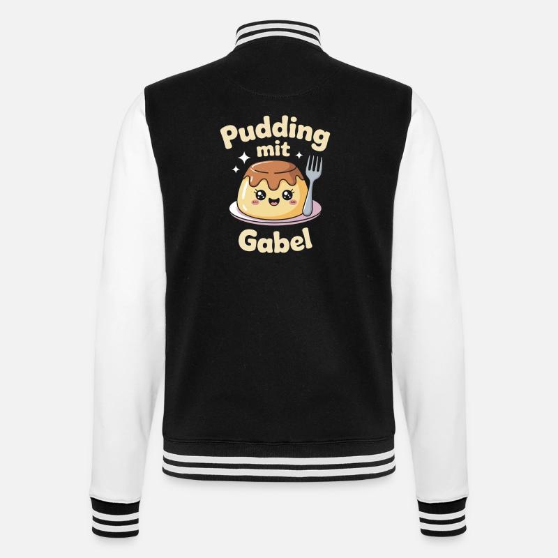 Pudding with fork - College Sweat Jacket - black/white