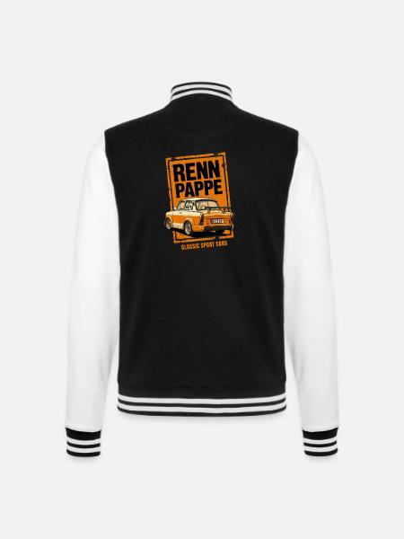 Rennpappe 601 Retro Klassik Kult Trabi Rennsport - College-Sweatjacke - Schwarz/Weiß
