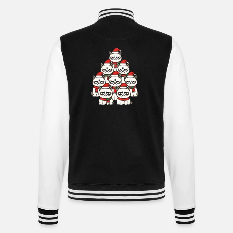 Grumpy Christmas Cats – Lustiges Katzen - College Sweat Jacket - black/white