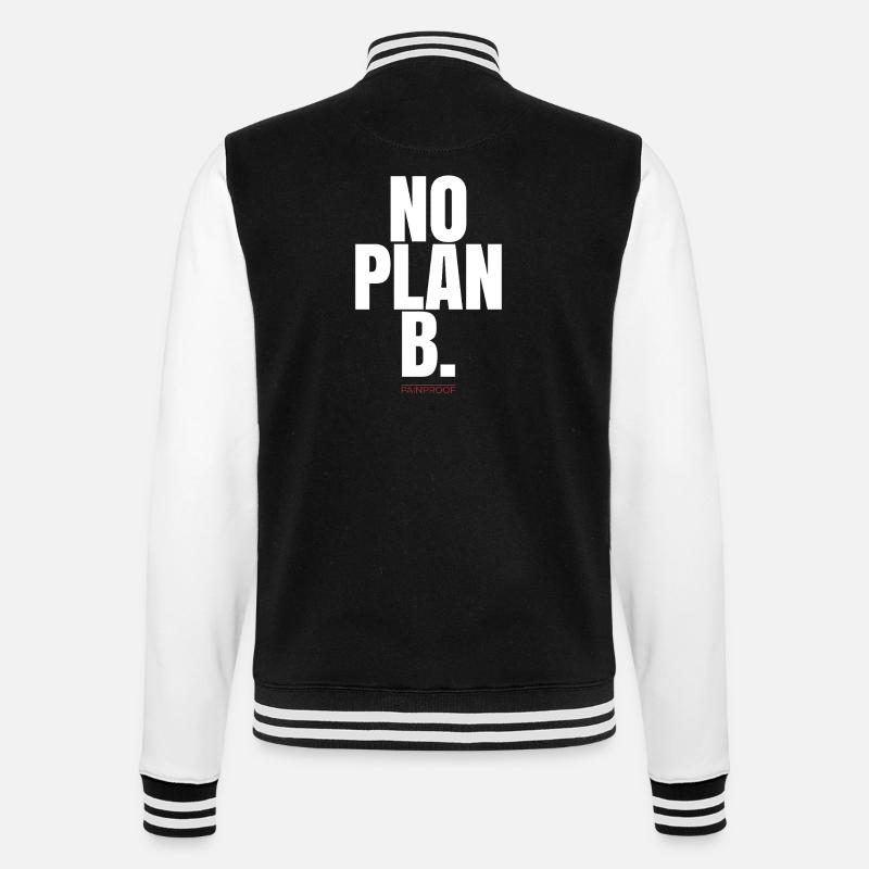 NO PLAN B - College Sweat Jacket - black/white