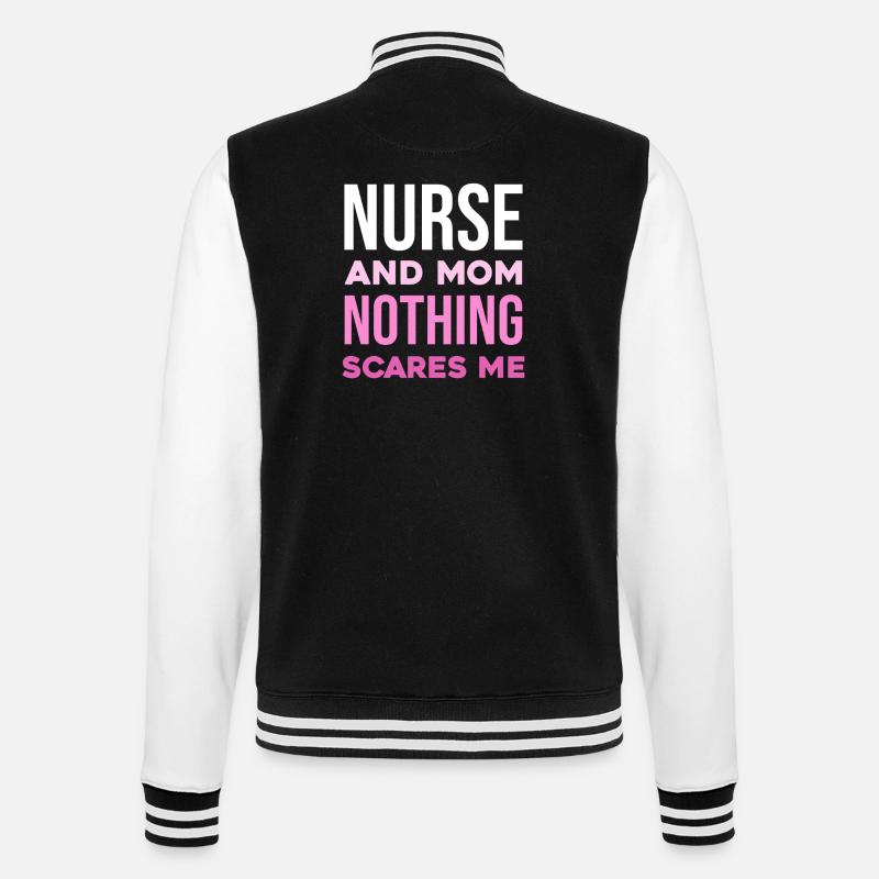 Krankenschwester und Mutter: Unerschrocken - College-Sweatjacke - Schwarz/Weiß