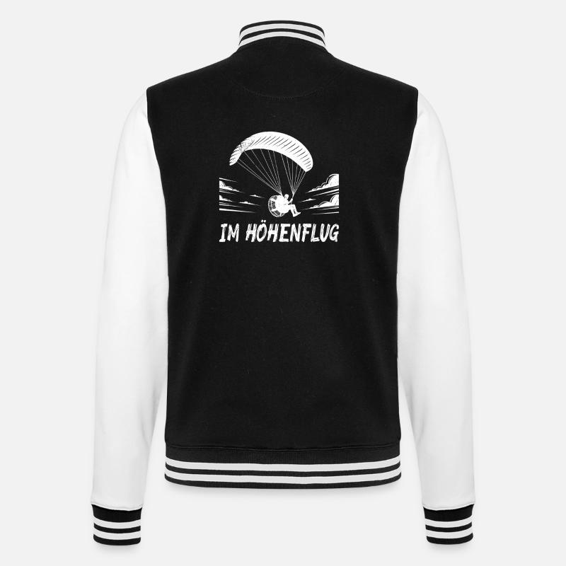 Paramotor Flight FLYING FUNNY - College Sweat Jacket - black/white