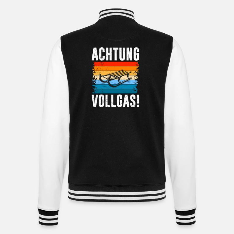 Sleds ATTENTION FULL THROTTLE! FUNNY - College Sweat Jacket - black/white