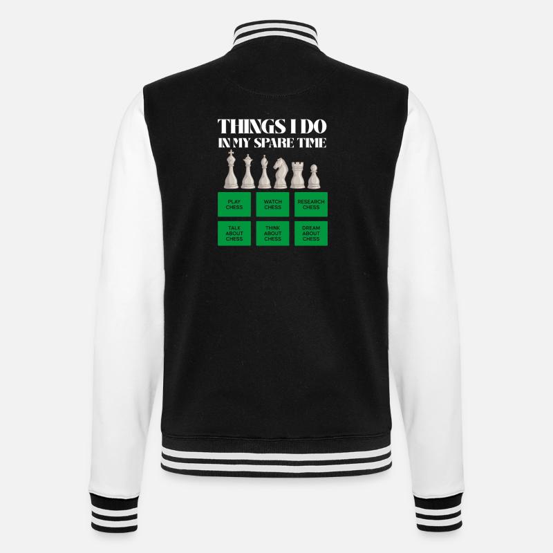 Schachzeit in der Freizeit - College-Sweatjacke - Schwarz/Weiß