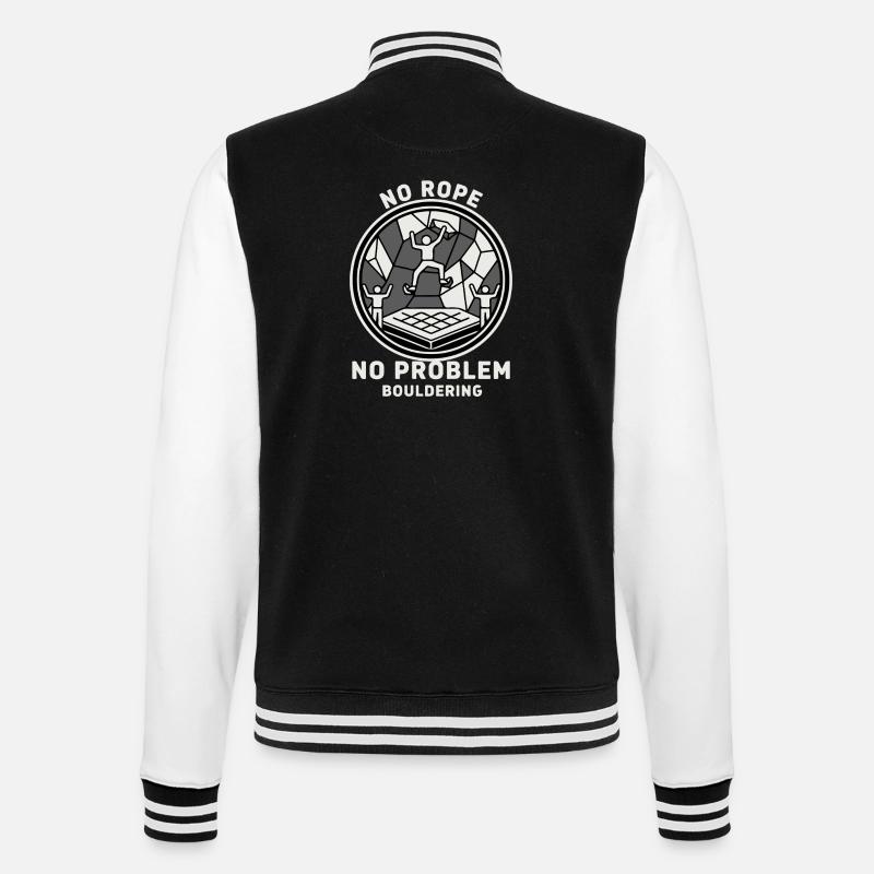 Kein Seil kein Problem Bouldering Klettern - College-Sweatjacke - Schwarz/Weiß